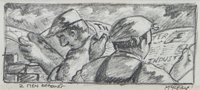 Lot 581 - FOUR PENCIL SKETCHES ON PAPER, BY GRAHAM MCKEAN
