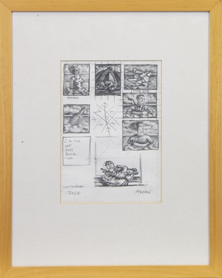 Lot 581 - FOUR PENCIL SKETCHES ON PAPER, BY GRAHAM MCKEAN