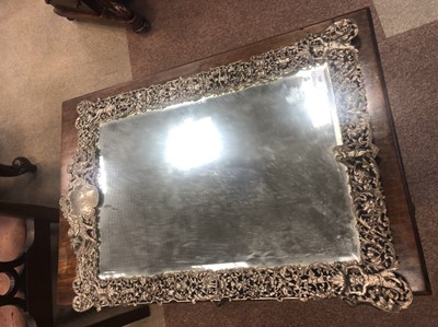 Lot 401 - A SILVER FRAMED TABLE MIRROR