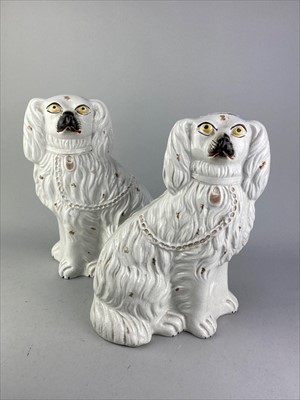 Lot 294 - A PAIR OF 19TH CENTURY STAFFORDSHIRE DOG FIGURES AND ANOTHER PAIR
