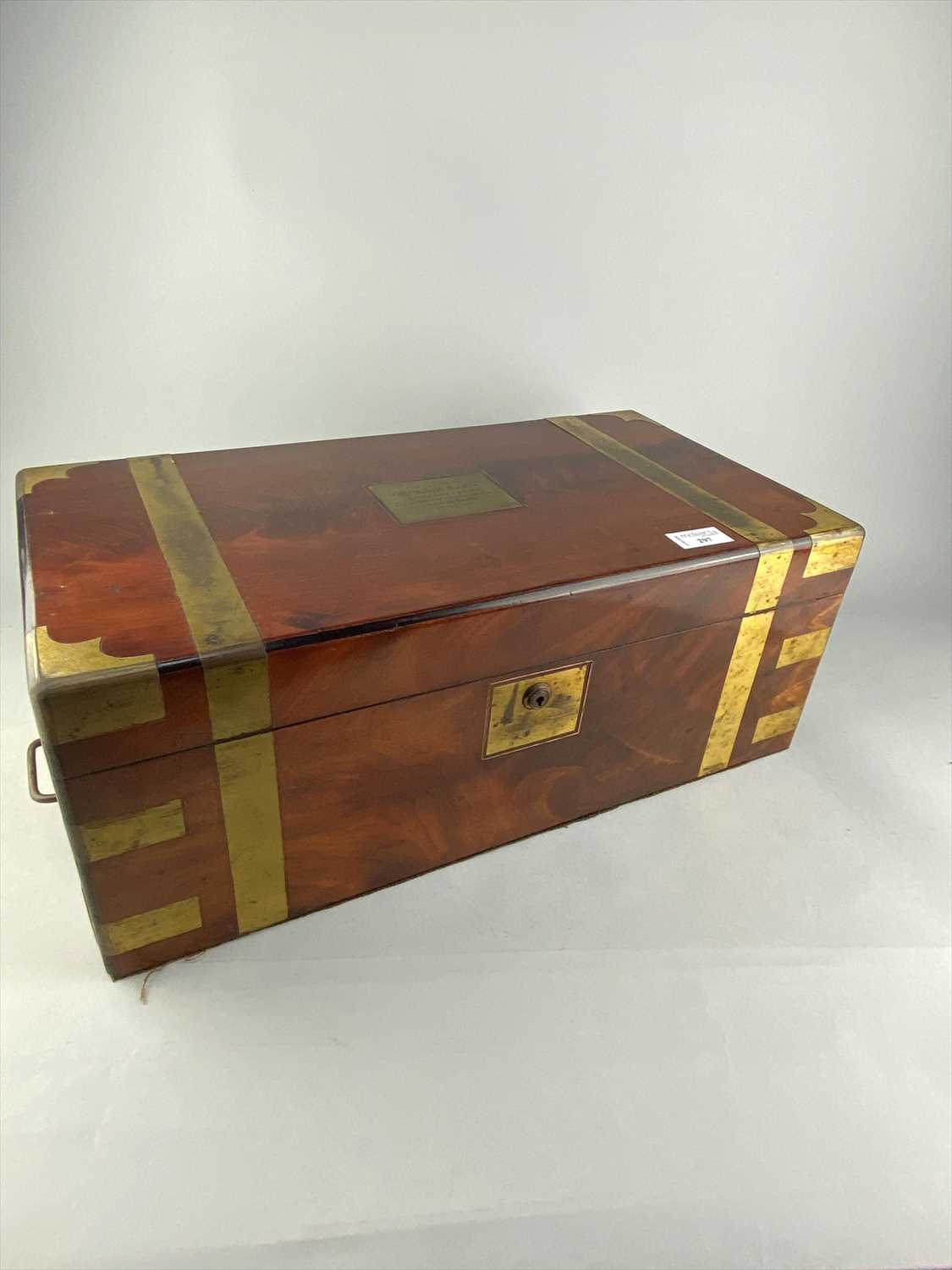 Lot 297 - A 19TH CENTURY PORTABLE WRITING SLOPE