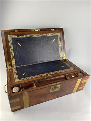 Lot 297 - A 19TH CENTURY PORTABLE WRITING SLOPE