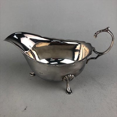 Lot 332 - A SILVER SAUCEBOAT