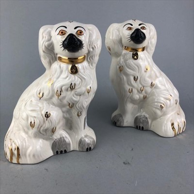 Lot 392 - A PAIR OF REPRODUCTION STAFFORDSHIRE DOGS