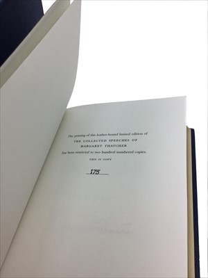 Lot 1400 - A SIGNED, DELUXE LIMITED EDITION COPY OF THE COLLECTED SPEECHES OF MARGARET THATCHER