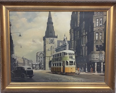 Lot 137 - TRONGATE, AN OIL BY PETER ST CLAIR MERRIMAN