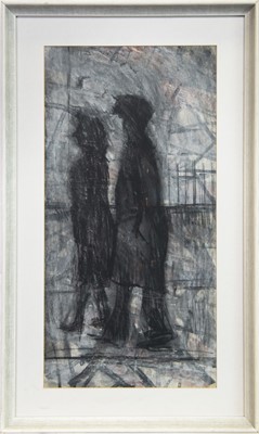 Lot 576 - THE COUPLE, CHALK ON PAPER BY ARTHUR BERRY
