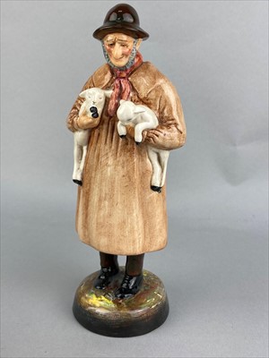 Lot 388 - A ROYAL DOULTON FIGURE OF LAMBING TIME AND THREE OTHER FIGURES