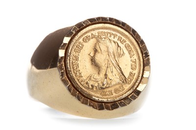 Lot 8 - A REPLICA GOLD COIN RING