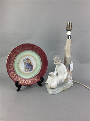 Lot 429 - A SPANISH CERAMIC TABLE LAMP AND OTHER CERAMICS