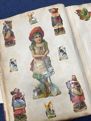 Lot 445 - A VICTORIAN SCRAP ALBUM