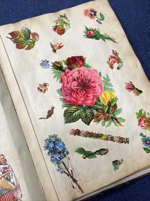 Lot 445 - A VICTORIAN SCRAP ALBUM