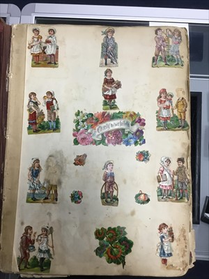 Lot 445 - A VICTORIAN SCRAP ALBUM
