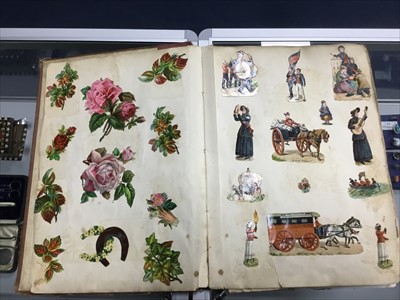 Lot 445 - A VICTORIAN SCRAP ALBUM