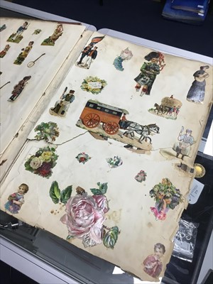 Lot 445 - A VICTORIAN SCRAP ALBUM