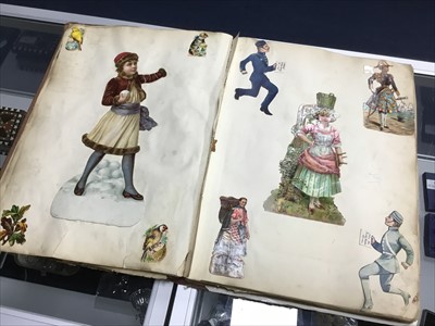 Lot 445 - A VICTORIAN SCRAP ALBUM