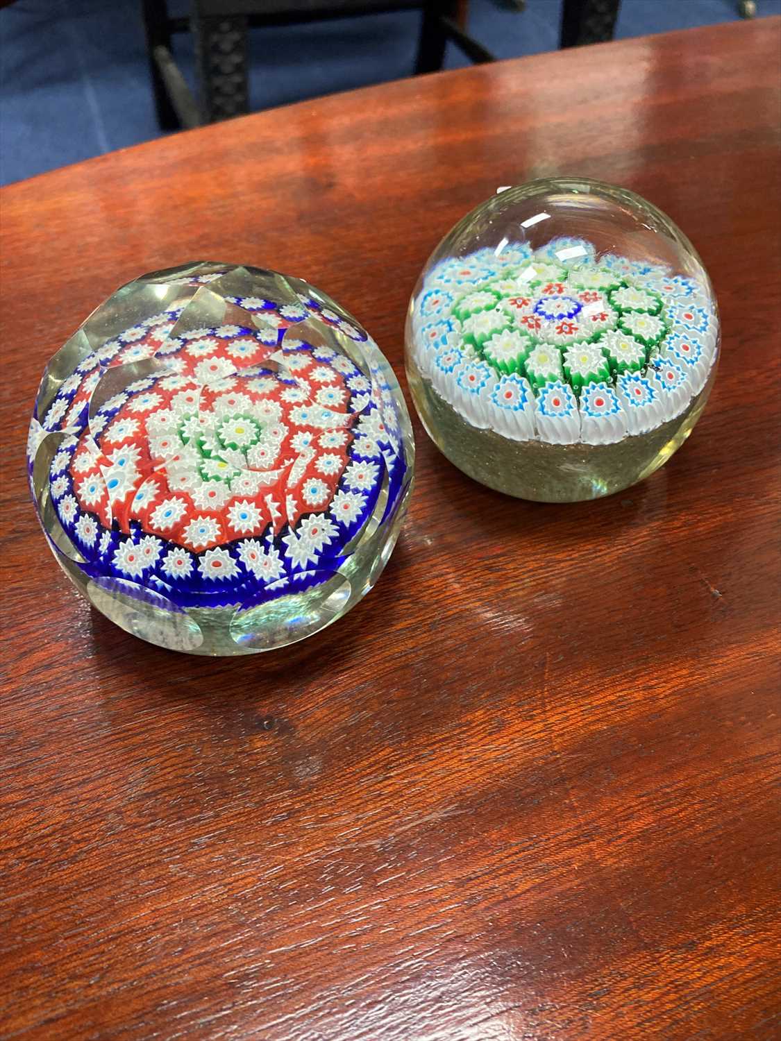 Lot 448 - A MILLEFLEUR GLASS PAPERWEIGHT AND ANOTHER