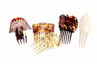 Lot 1410 - THREE EARLY 20TH CENTURY TORTOISESHELL HAIR...