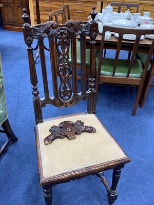 Lot 231 - A PAIR OF OAK HALL CHAIRS