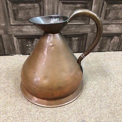 Lot 459 - A 19TH CENTURY COPPER TWO GALLON JUG