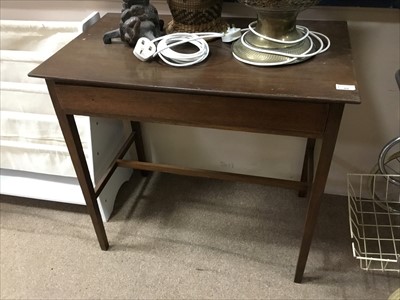 Lot 251 - A 19TH CENTURY MAHOGANY SIDE TABLE AND A MAHOGANY OCCASIONAL TABLE