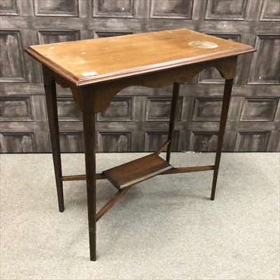 Lot 251 - A 19TH CENTURY MAHOGANY SIDE TABLE AND A MAHOGANY OCCASIONAL TABLE