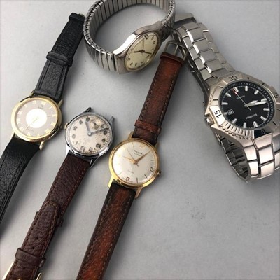 Lot 531 - A ROTARY INCABLOCK ROLLED GOLD WRIST WATCH AND OTHER WATCHES