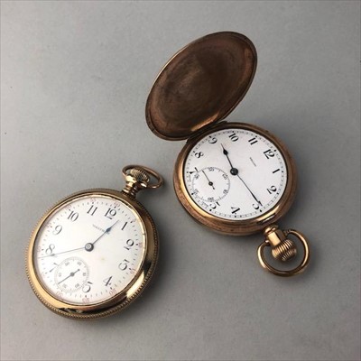 Lot 532 - A WALTHAM ROLLED GOLD POCKET WATCH AND A NALLOG POCKET WATCH