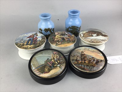 Lot 523 - A LOT OF PRATT WARE INCLUDING TWO JARS