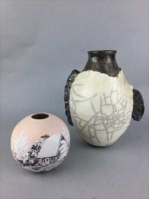 Lot 222 - A CHINESE GINGER JAR AND A VASE AND OTHER ASIAN CERAMICS