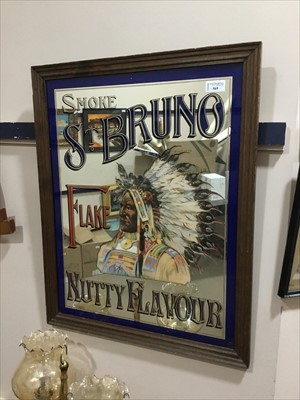 Lot 569 - A SMOKE ST BRUNO ADVERTISING MIRROR