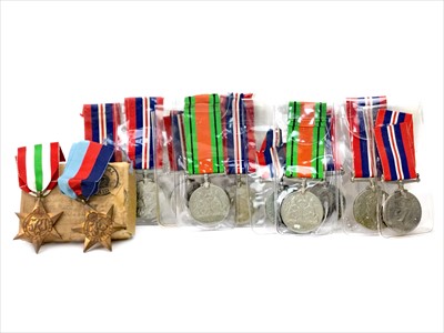 Lot 1438 - A LOT OF SEVENTEEN 1939-1945 MEDALS, TWO DEFENCE MEDALS AND FOUR STARS