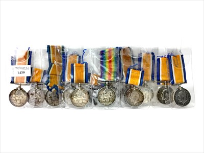 Lot 1439 - A LOT OF THIRTEEN BRITISH WWI 1914-18 MEDALS