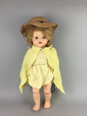 Lot 55 - A LATE 19TH/EARLY 20TH CENTURY BISQUE HEADED DOLL, ANOTHER DOLL AND A TOY