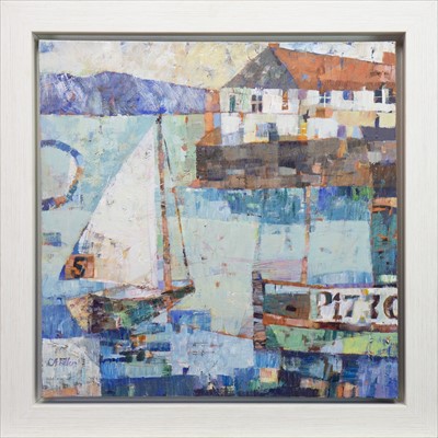 Lot 756 - HOUSE ON THE QUAY, AN ACRYLIC BY SALLY ANNE FITTER