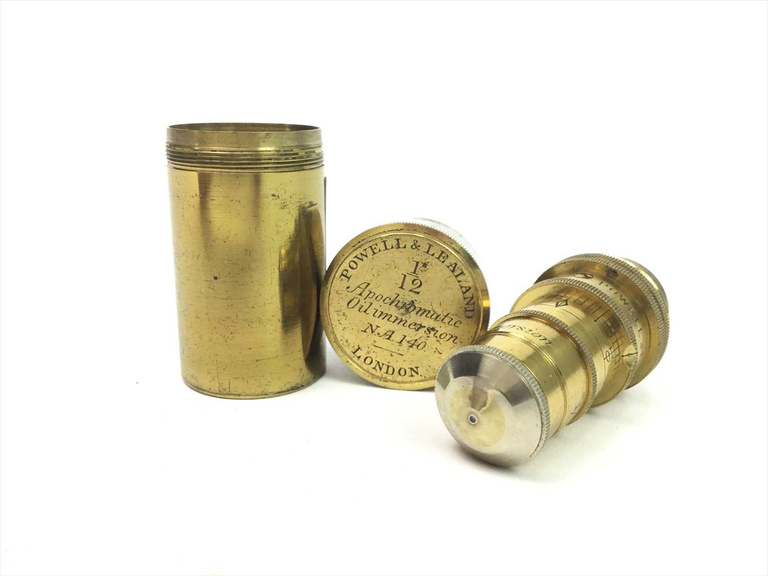 Lot 1188 - A LATE VICTORIAN POWELL & LEALAND 1/12" APOCHROMATIC OIL IMMERSION OBJECTIVE LENS
