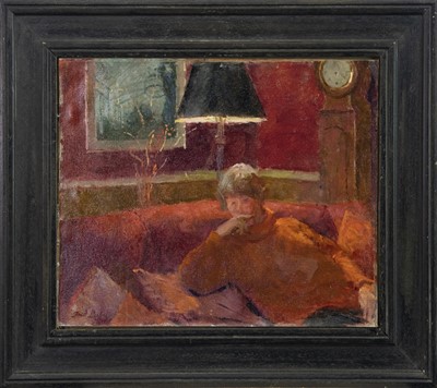 Lot 577 - PORTRAIT ON A WINTER EVENING, AN OIL BY FRED DUBERY