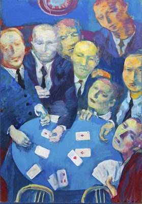 Lot 679 - THE GAME, AN OIL BY ANDREI BLUDOV