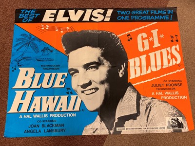 Lot 1475 - A QUAD FILM POSTER FOR BLUE HAWAII AND GI BLUES