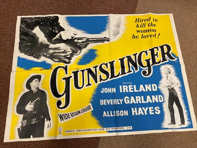 Lot 1476 - A QUAD FILM POSTER FOR GUNSLINGER AND FOUR OTHER FILM POSTERS