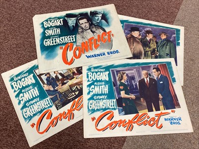 Lot 1478 - A SET OF EIGHT LOBBY CARDS FOR CONFLICT AND OTHER LOBBY CARDS