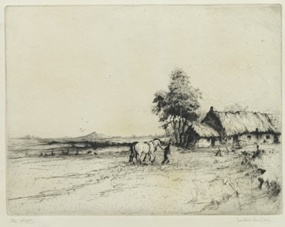 Lot 2 - THE CROFT, AN ETCHING BY HENRY JACKSON SIMPSON