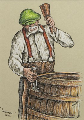 Lot 555 - A TRADESMAN'S SKILL, A PASTEL BY GRAHAM MCKEAN
