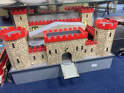 Lot 26 - A LATE 20TH CENTURY WOODEN CASTLE AND MOAT SET