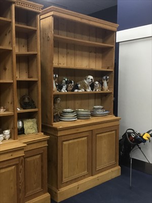 Lot 227 - A VICTORIAN PINE BOOKCASE ON CHIFFONIER AND ANOTHER CHIFFONIER