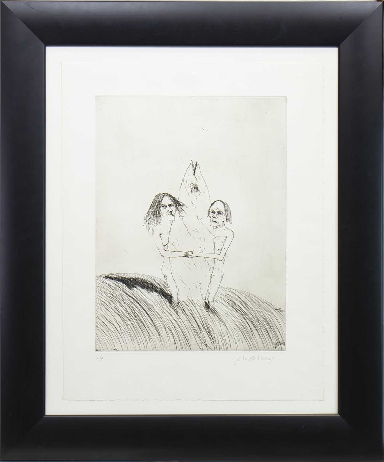 Lot 532 - FISH TOTEM, AN ARTIST PROOF ETCHING BY JOHN BELLANY