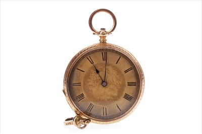 Lot 821 - A LADY'S CONTINENTAL GOLD POCKET WATCH