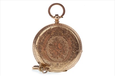Lot 821 - A LADY'S CONTINENTAL GOLD POCKET WATCH