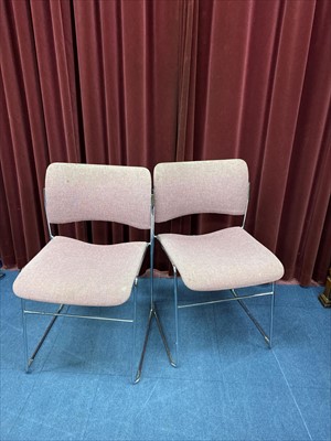 Lot 256 - A GROUP OF NINE STAINLESS STEEL FRAMED CHAIRS