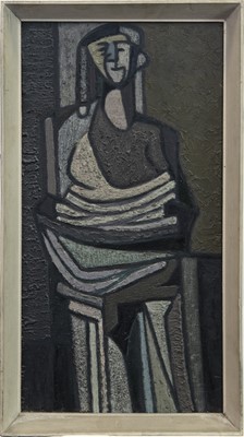 Lot 763 - WOMAN IN A SHAWL, AN OIL BY TOM MACDONALD